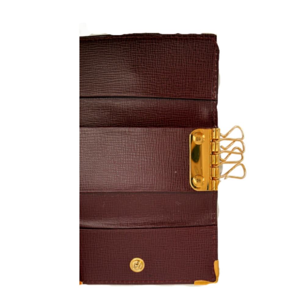 Cartier Must de Cartier Key Holder Key Case Burgundy Leather Gold Tone Vintage